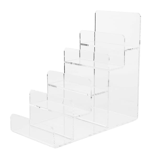 5-Tier Acrylic Wallet Display Stand for Retail with Clear Riser