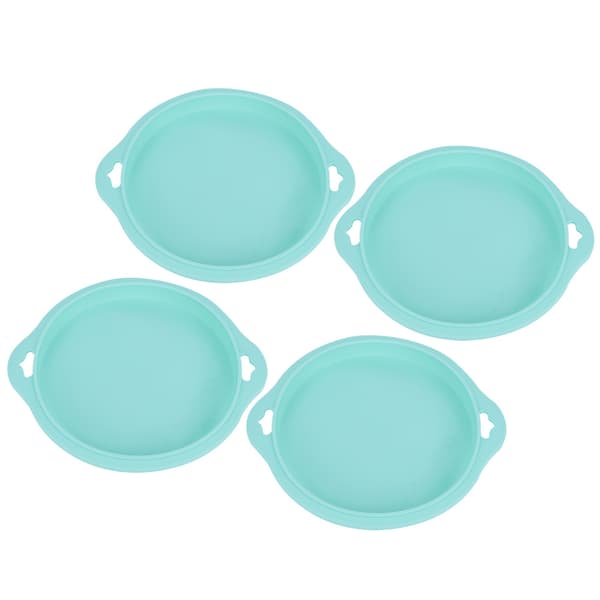 4pcs Silicone Cake Molds, Round Bread Pans, Cake Pans, Non-stick Baking Tools (Green L)