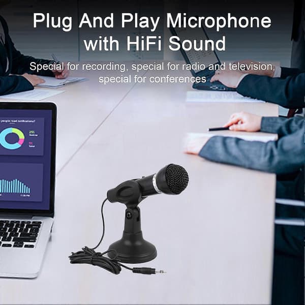 Professional Wired Dynamic Microphone HiFi Sound Quality Low Latency Plug And Play Karaoke Recording 3.5mm Vocal Microphone