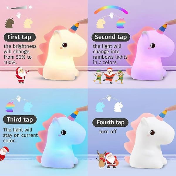 Kids Night Light, Rechargeable Toddler Night Light, Unicorn Lamp