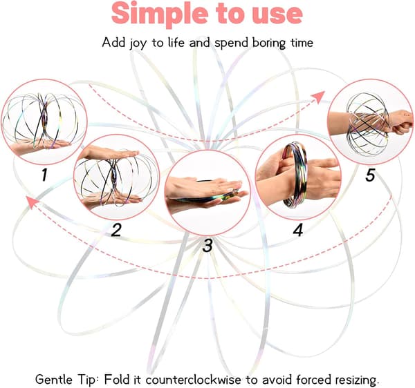 Flow Ring, Leksaker Flow Rings 3D Sateenkaari Jousi Metalli Interaktiivinen Ri