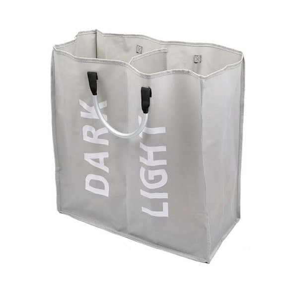 Double Laundry Hamper with Lid and Removable Laundry Bags Apricot M Apricot M