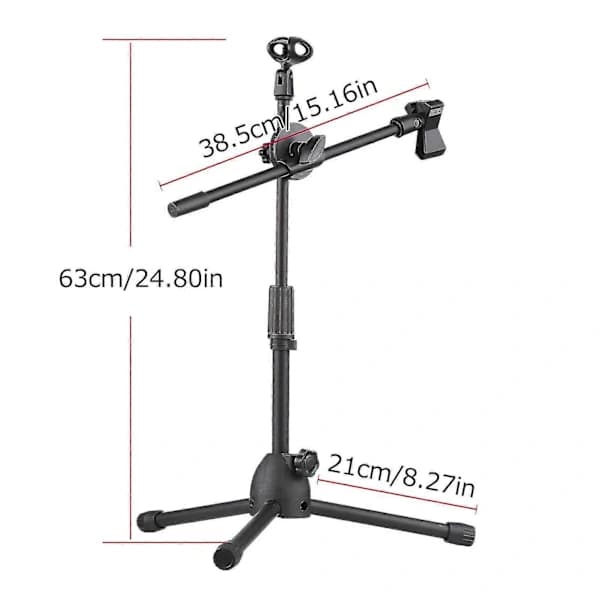 Dual Microphone Stand with 2 Microphone Clips, Adjustable Microphone Stand Boom Arm, Microphones Desk Floor Mount for Speech, Meeting, Livestream, Singing [co]