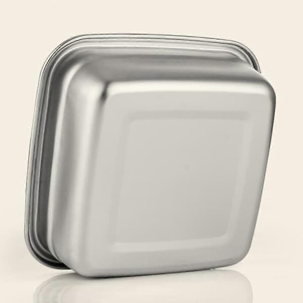 Firkantet Crisper Bento Box for Utendørsbruk, Rustfri Matboks for Skolen, 14oz 400ml