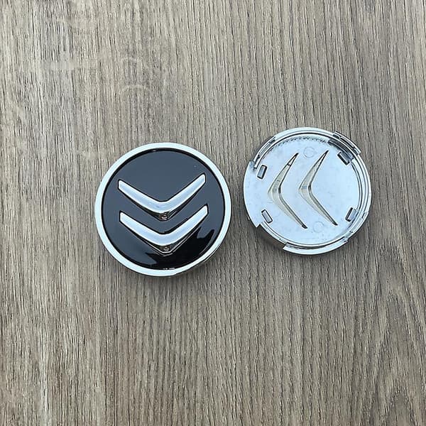 4-pack Navkapslar för Citroen 60mm, Fälgcentrumkapslar med Märke Röd