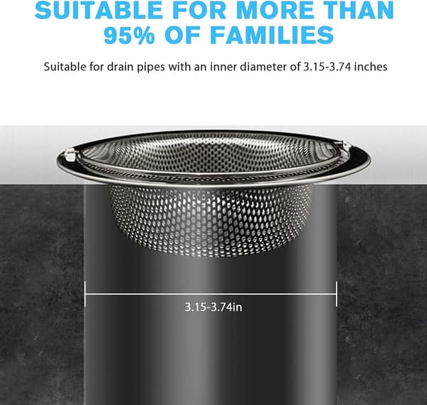 Kitchen Strainer, 2 Pcs Stainless Steel Strainer with Handle, Kitchen Sink Strainer, Kitchen Drain Stopper, for Kitchen/Bathroom Anti-Clogging Strainer