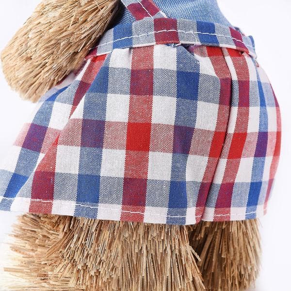Straw Rabbit Figurine Eco-Friendly Bright Colors Lifelike Durable Easter Bunny Figurine