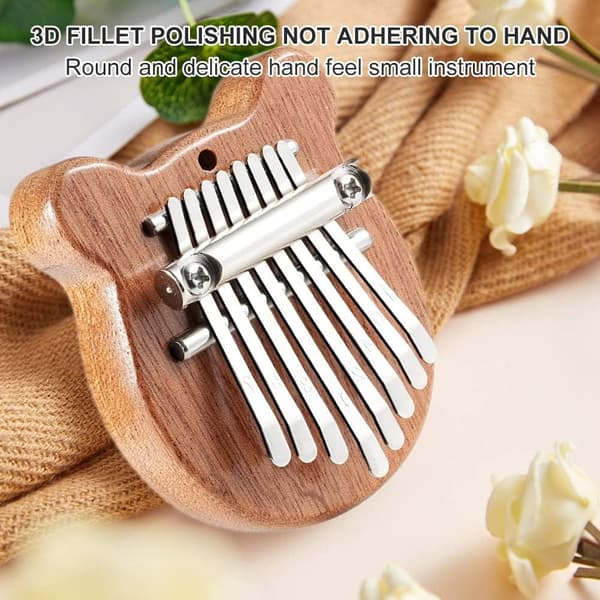 1 st (Träbjörn) 8-tangenters Kalimba, Limba, Barninstrument