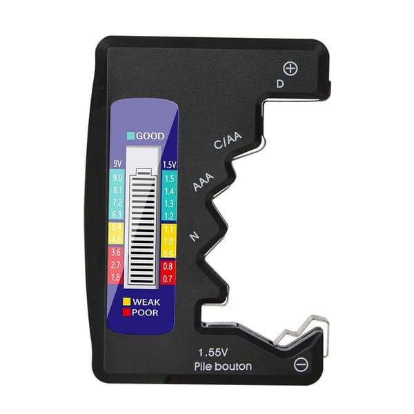 Universal Battery Tester for C/AA/AAA/D/N/9V/6F22/1.55V Svart black
