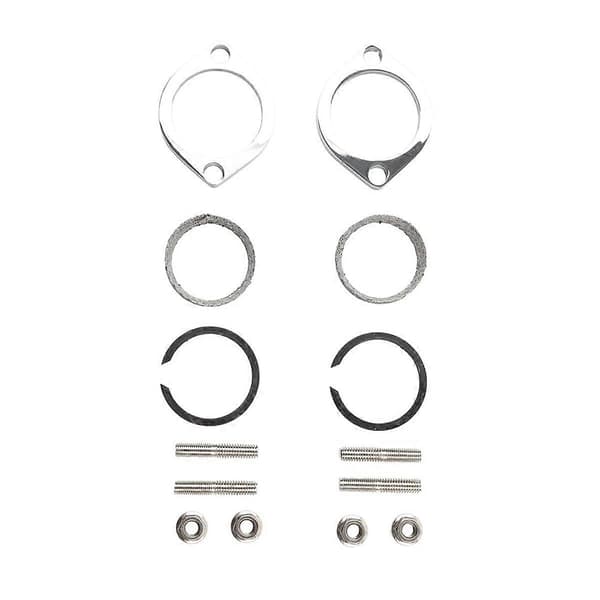 Exhaust Flange Installation Kit Flanges Gaskets Nuts Washers for Harley Silver Silver