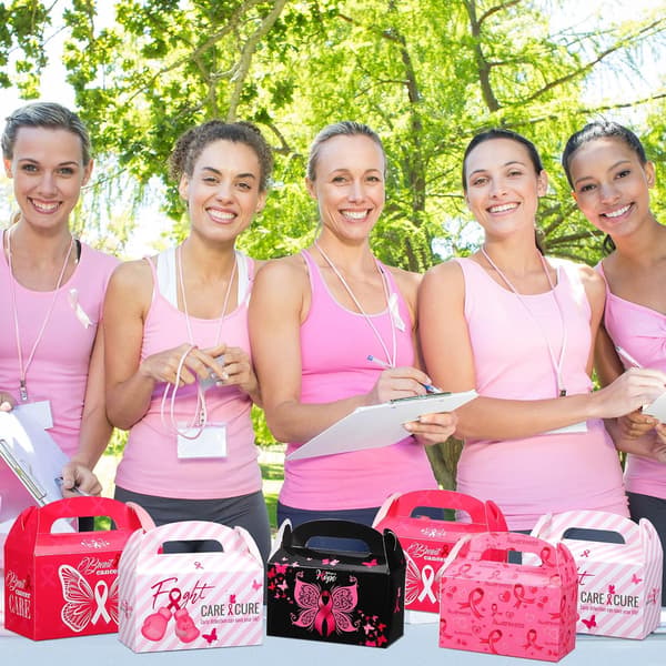 24 st presentförpackningar för bröstcancer, rosa band, festgåvor -