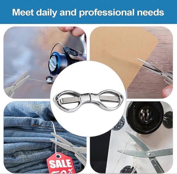 Folding Scissors - Foldable Portable Pocket Knife, Multipurpose Hospital Care Scissors, Silver, Outdoor Survival Tool [DB]