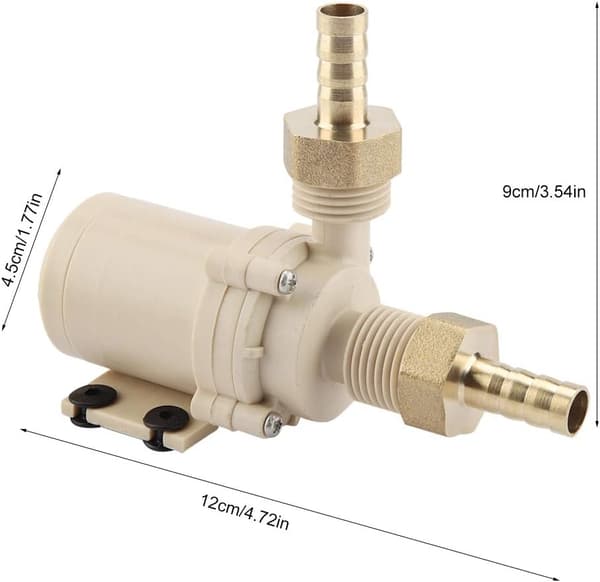 Vattenpump, DC 12V solvattenpump, varm-/kallvattencirkulationspump borstlös motor 3M_yux