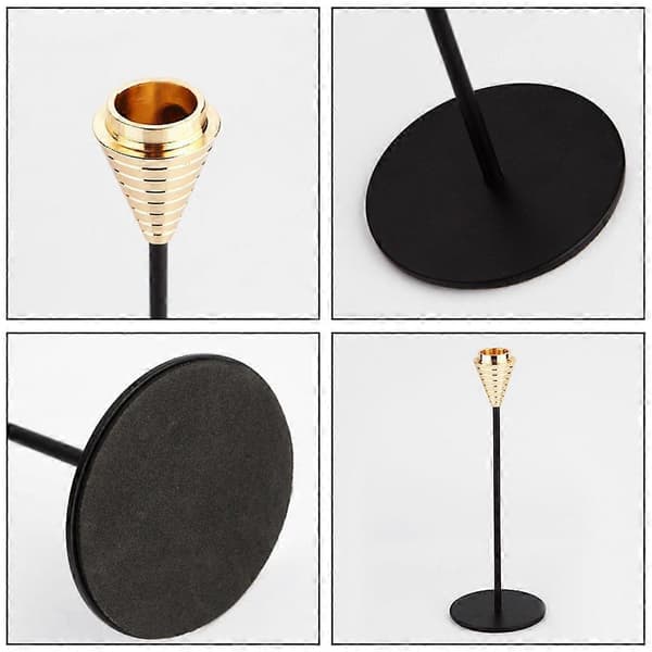 3 Pcs Luxury Candle Holders, LED Candles & Taper Candle Holders, Thick Taper Candle Holders for Wedding Dinner Home