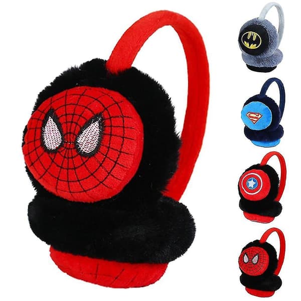 Superhelte Spider-Man Batman Bløde Ørevarmer Vinter Varme Øreklapper Drenge Piger Gaver c [DB] Spider-Man Spider-Man