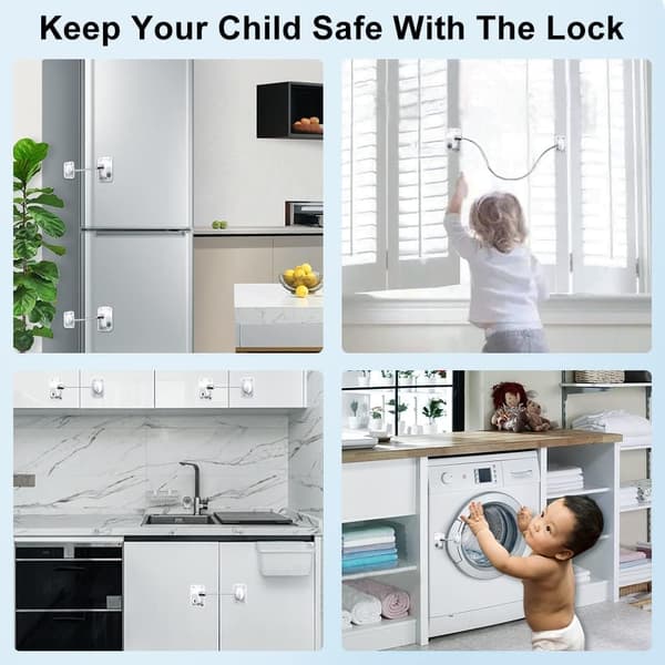 Self-adhesive window lock 2-pack childproof window restrictors for UPVC without drilling window lock child safety cable with key pet window lock