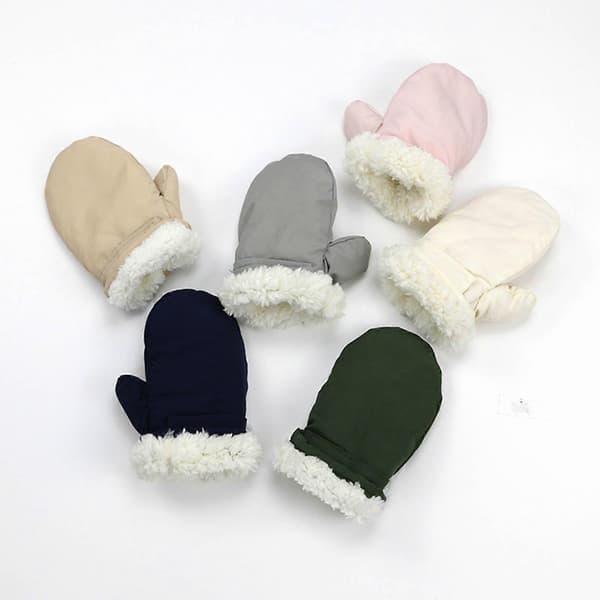 Vinterhandskar Varma Vantar med Fleece Foder Enfärgade Handskar Bekväma att Bära för Pojkar och Flickor Present Rosa 1 till 2 År