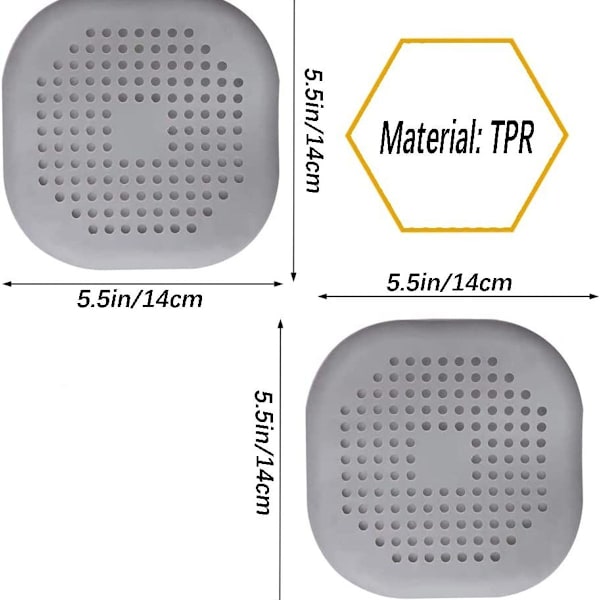 Set of 2 Silicone Drain Strainers (Grey)