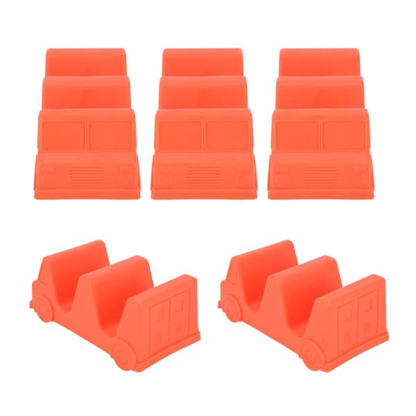 5 Pcs Taco Holder Set Small Car Shape Wave Shape Taco Tray for Kitchen Restaurant Orange