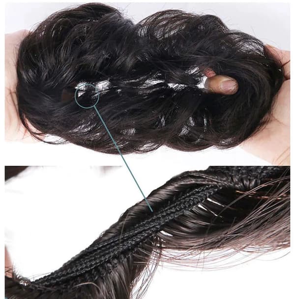 Hår Extensions Hårstykke Scrunchie Opsætninger Messy Hestehale Knold Bølget VOLUMINØS Hår Extensions Askeblond