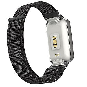 PC-deksel + Nylon Loop-rem for Xiaomi Mi Band 7 Pro (Reflekterende svart)