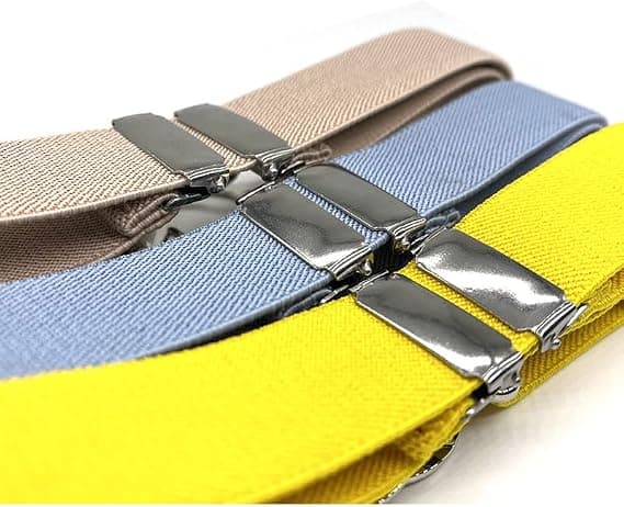 3 st barnbälte justerbart elastiskt stretchbälte för pojkar och flickor ljusblå + gul + beige