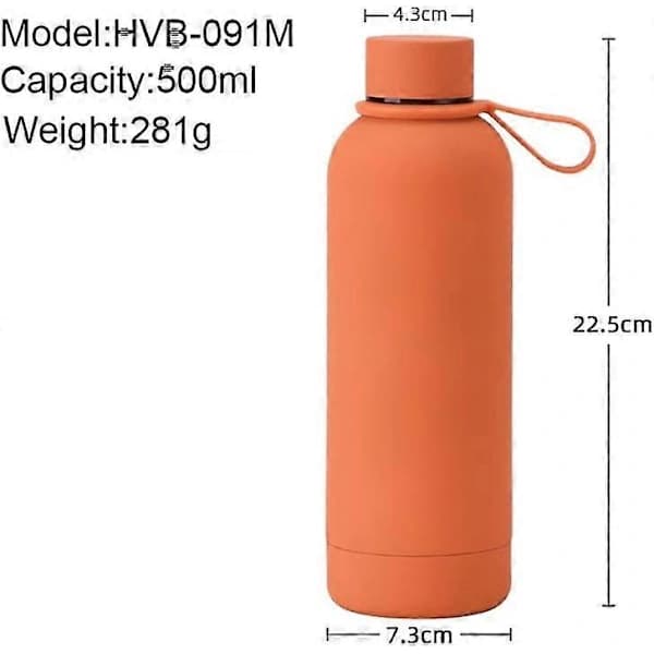 Rostfri isolerad mugg 500ML Rostfri termos Vakuumflaskor Bärbar sportvattenflaska för utomhusbruk