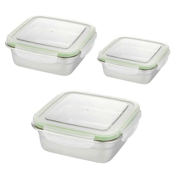 Firkantet Crisper Bento Box for Utendørsbruk, Rustfri Matboks for Skolen, 14oz 400ml