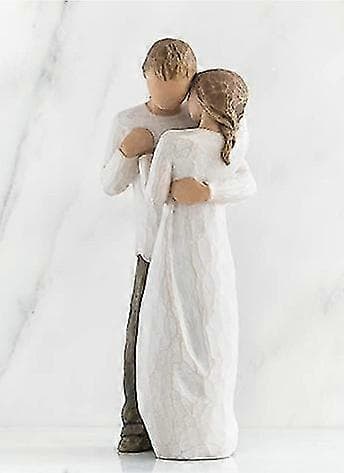 Parfigur, Romantisk Skulptur av Par Sammen, Dypt Elsket Statuettegave til Bryllup, Jubileum, Valentinsdag, Bursdag