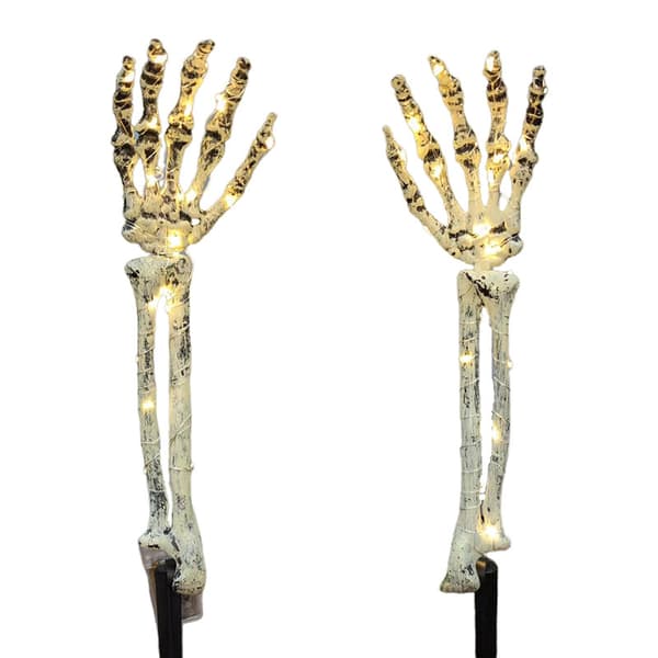 Halloween-dekorationer, set med 2 lysande skelettarmar