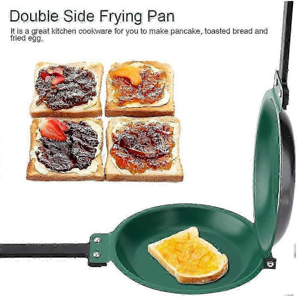 Reversible Pancake Pan Double-Sided Non-Stick Ceramic Coating Household Kitchen Cookware Green