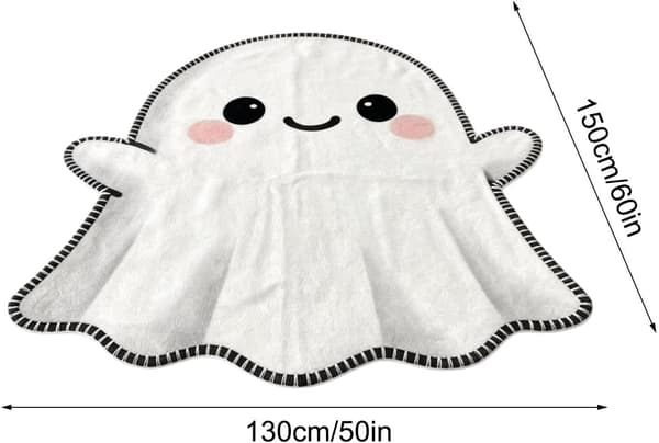 Halloween-kasteteppe, 129,5 x 149,9 cm, sesongbasert dekorasjon, morsomt -