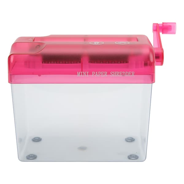 Manual Shredder Fully Transparent Silent Compact Structure Non-Slip Mini Shredder for Office School