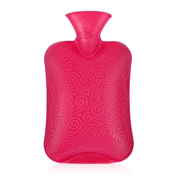 Premium Classic Rubber Hot Water Bottle, Durable 2 Liter Red red