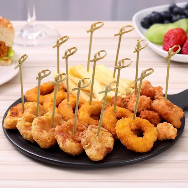 Cocktailpinnar 100-pack 12cm – Naturlig bambu, dekorativa för drinkar