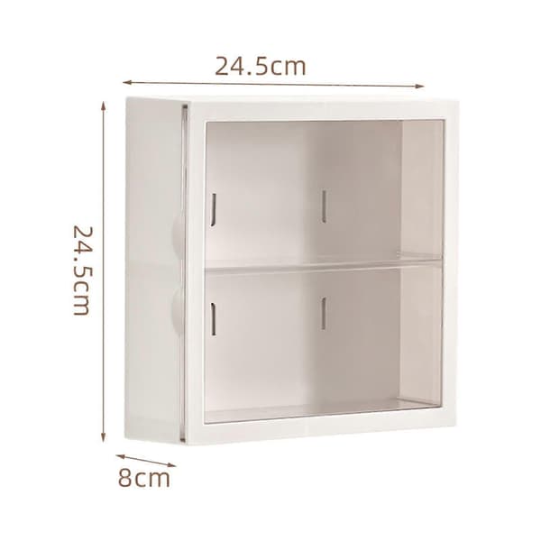 Display Cabinet, Clear Wall-Mounted or Desktop 2-Tier Storage Box Cabinet Organizer for Mini Toys, Collections or Stones