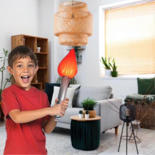 Inflatable Torches LED Flames Flickering Lantern Waterproof Torches Props for Cosplay Party