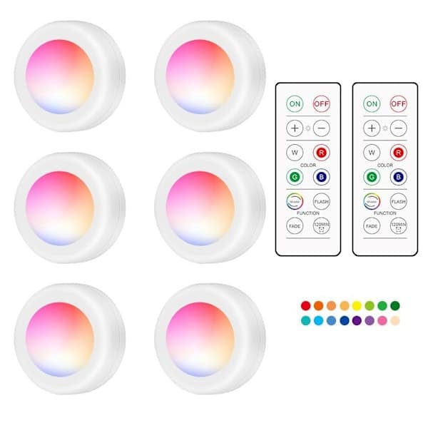 LED Spotlights Set – 6 stylish lamps with 2 practical remote controls