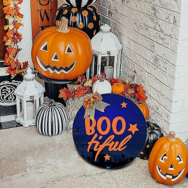 Halloween-noitakyltti puinen riipus, pyöreä Halloween kotiin