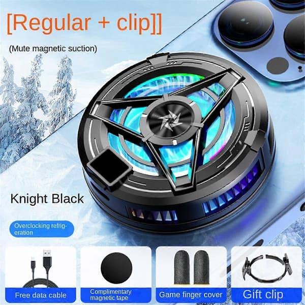 Magnetic Mobile Radiator Phone Cooler Silent Semiconductor Cooling Fan Cooler for Tablet/Phone Cooler Black
