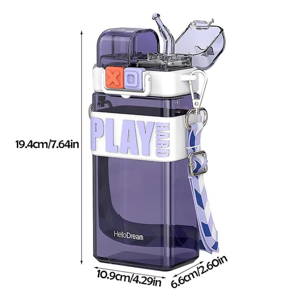 Creative Straw Water Cup Portable Sports Cup Anti-fall Double Drinking Bottle (White)