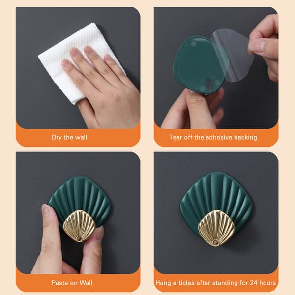 Creative Shell -itseliimautuva koukku, monitoiminen seinäkiinnitteinen vedenpitävä koukku, sekaväri Mix Color