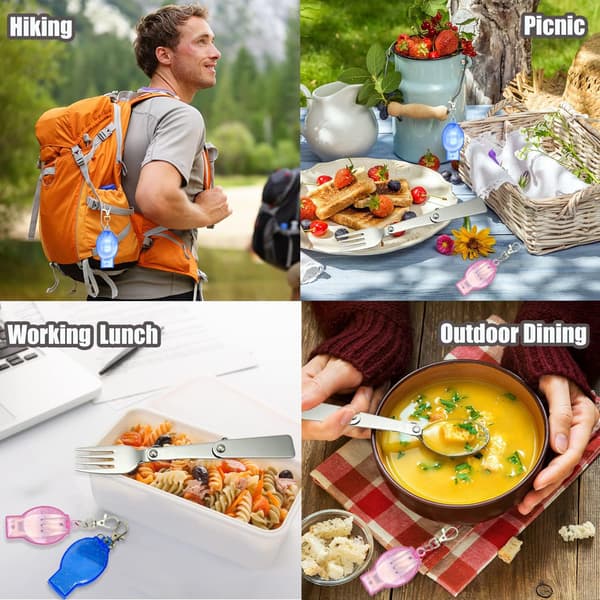 Folding Fork Set, Portable Travel Cutlery with Case - Compact Tableware for Camping, Picnics & Outdoor Dining