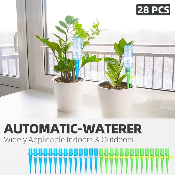 28 Bottles Drip Irrigation Kit, Adjustable Automatic Watering for Plants, Indoor Potted Plants Drip Irrigation for Garden Balcony Plants