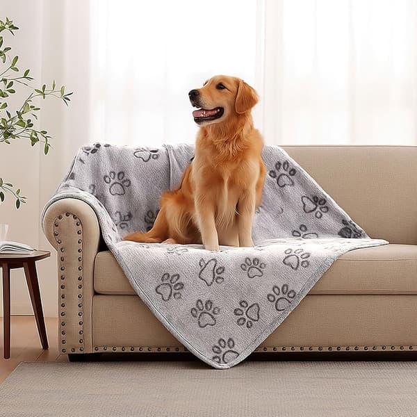 100x160cm Hundetæpper til Mellemstore Hunde, Katte, Premium Bløde Hundetæpper til Små Hunde, Vaskbare, Hvalpetæppe, Hundetilbehør til Hvalpe (Grå)