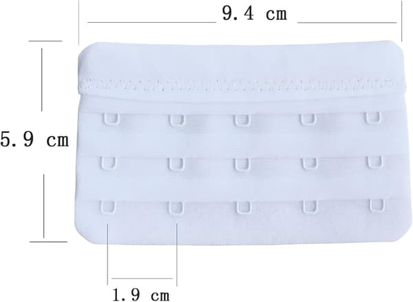 Blandat 3-pack mjuka och bekväma bh-förlängare med 5 hakar, 5,9 cm x 9,4 cm