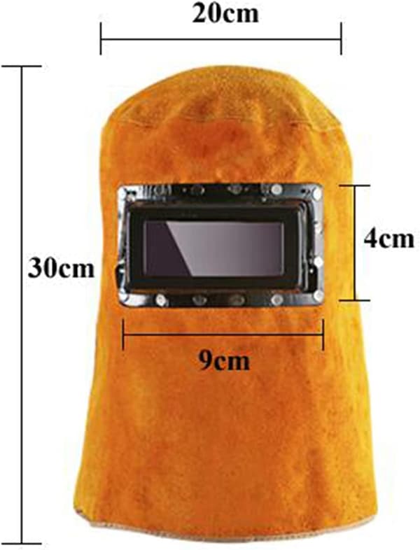 Solar-powered Welding Helmet with Cowhide Leather, Lightweight Design & Adjustable Shade, Sensitivity Settings for All Welding Tasks
