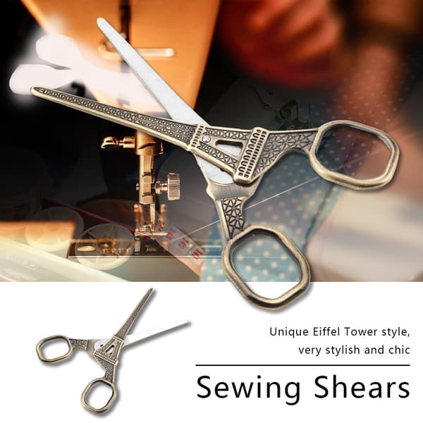 DIY Trendy Eiffel Tower Sewing Scissors Art Craft Desk Embroidery Tool Bronze