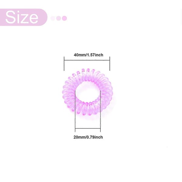 Hårbånd, Spiralhårbånd, Telefonkabelhårbånd, Hårspoler Elastisk Hårbånd med Stærkt Greb (S, Rosa)