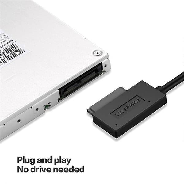 35CM USB-adapter PC 6P+7P CD DVD Rom SATA til USB 2.0 Konverter Slimline Sata 13 Pin Drevkabel til